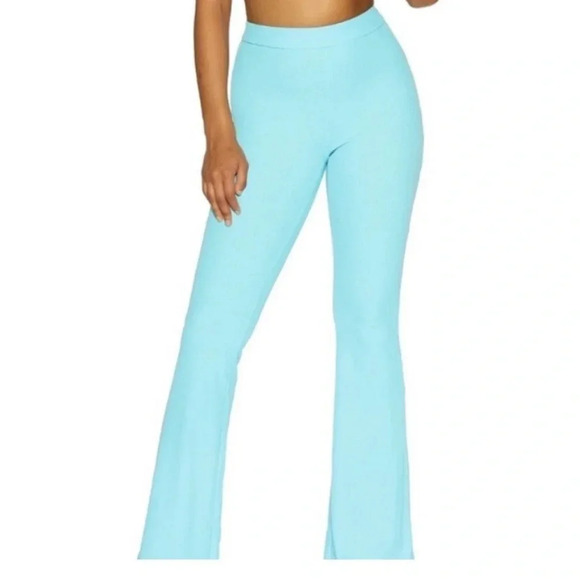 Naked Wardrobe Flare Game Pants Baby Blue 1X - Picture 2 of 7